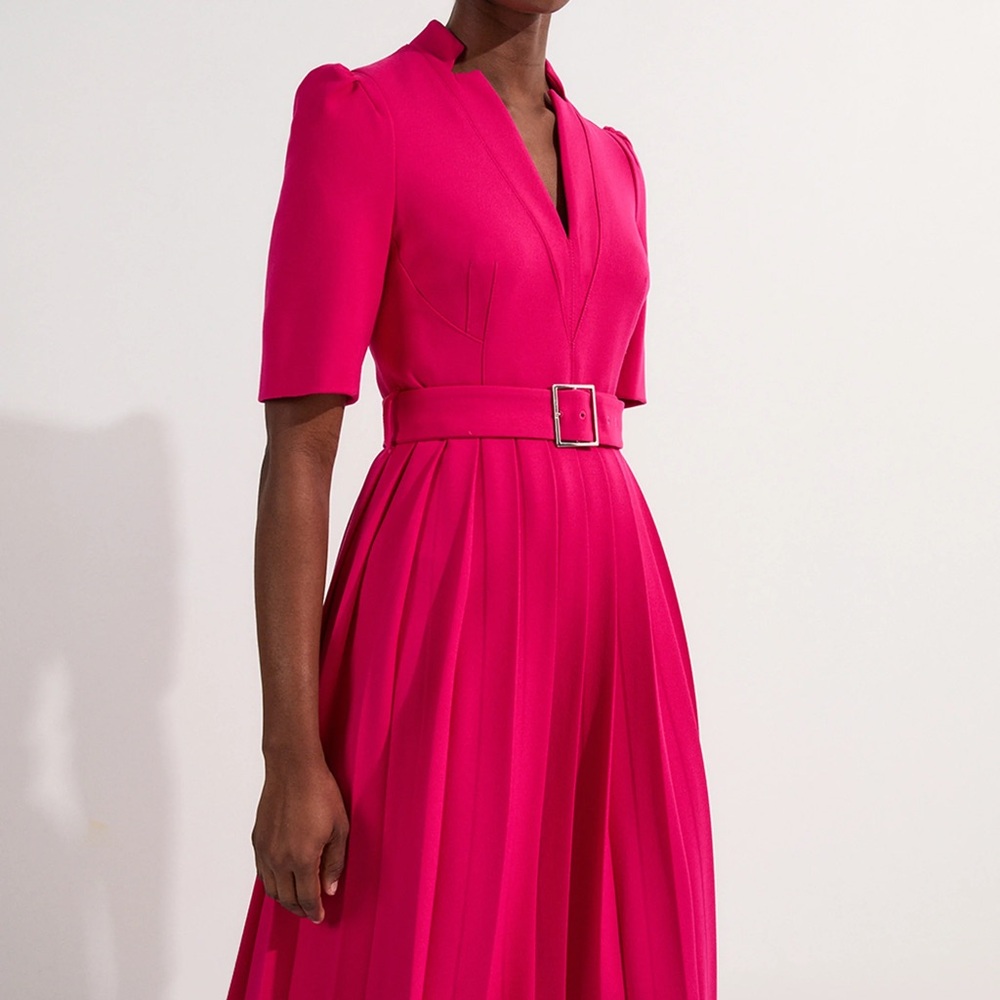 Karen Millen Fuchsia Belted Midi Dress